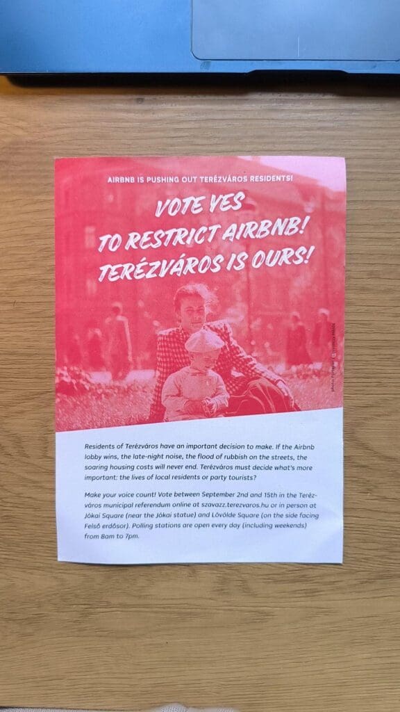 Affiches anti-Airbnb à Budapest
