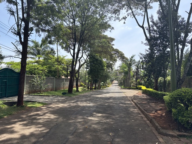 Rue verdoyante de Nyari, Nairobi