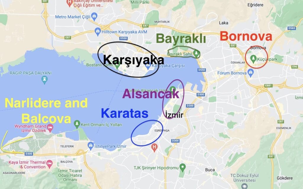 carte de l'investissement immobilier à Izmir